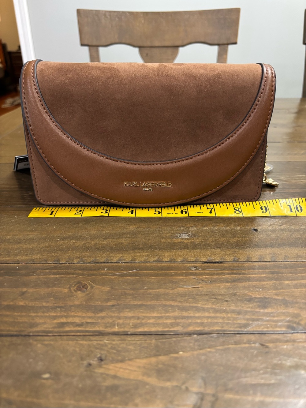 Karl Lagerfeld Brown Shoulder Bag with Charm Detail - Picture 10 of 12